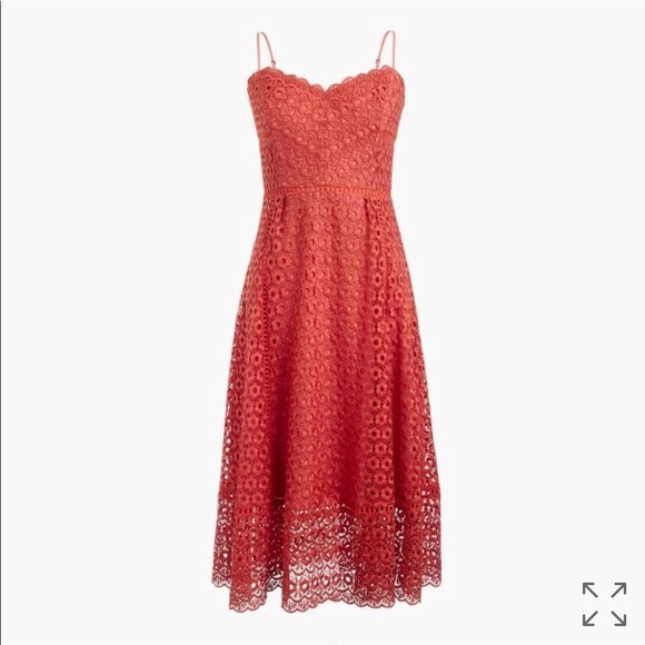 J Crew daisy lace dress in CORAL. NWOT size 0 - Picture 3 of 4
